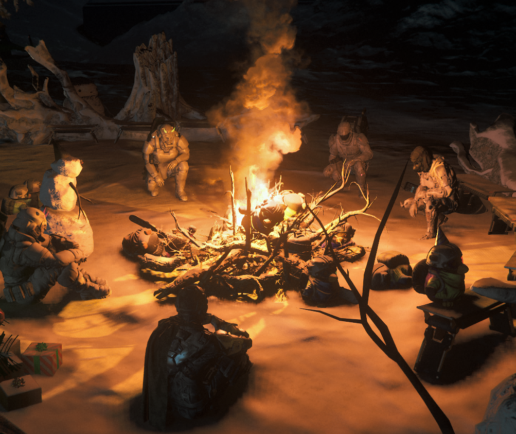 Sitting by the bonfire